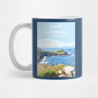 Cape Cornwall.  Cornish gift Kernow Travel location poster Mug